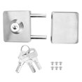 thumbnail image 1 of Cerradura automática para puerta de vidrio doble de un solo lado de acero inoxidable pulido con chorro de arena, de 3,9 a 4,7 pulgadas, para puertas cuadradas, 1 of 8