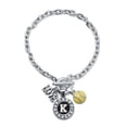 thumbnail image 1 of My Sports Initial Circle Charm Softball Toggle Bracelet- Letter K, 1 of 1