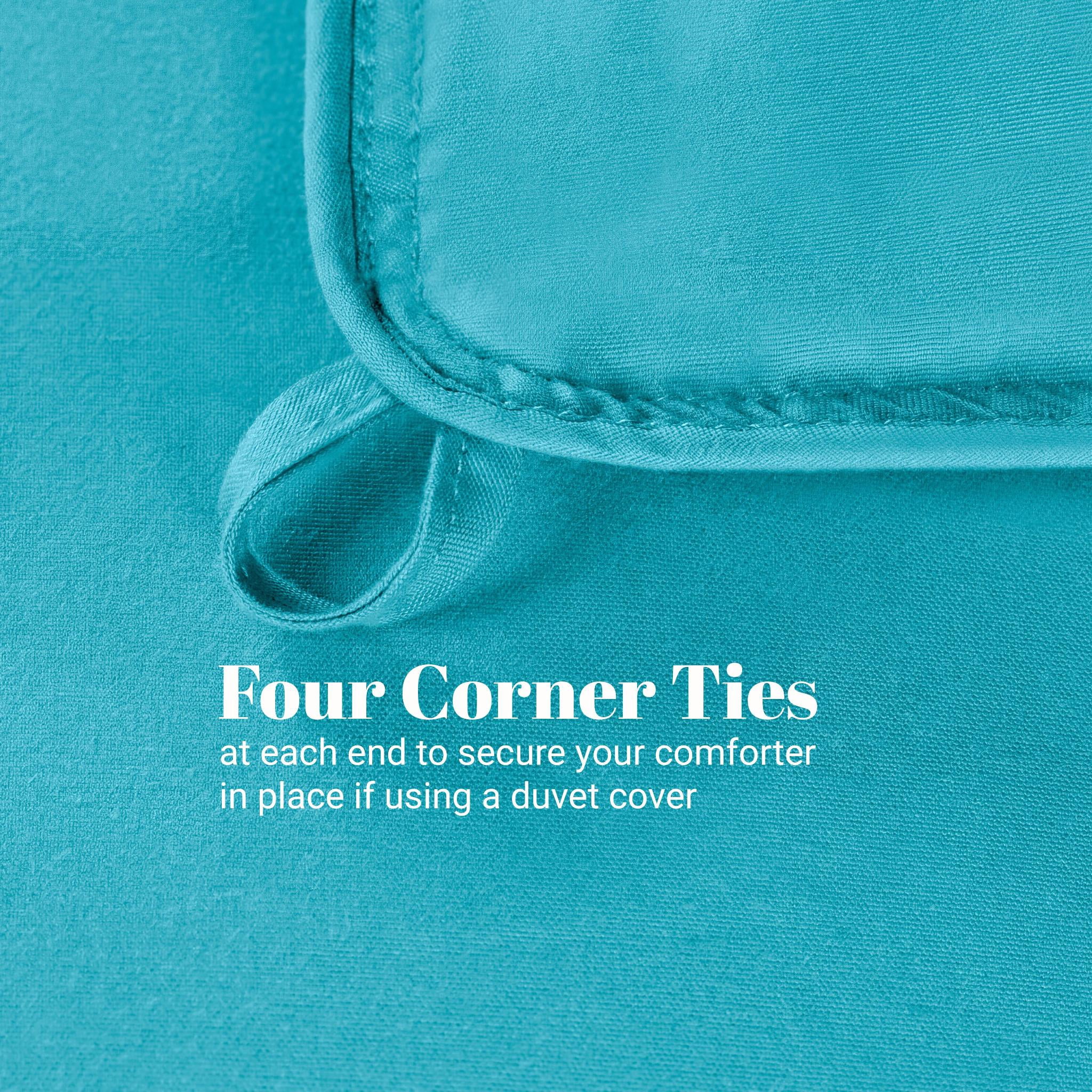 Superior Solid Comforter Down Alternative Bedding, King, Winter Blue