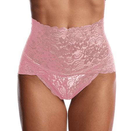 Fulorrnie Underwear for Women Plus Size High Waist Tummy Control Breathable Panty Briefs Elastic Stretchable Panties  Pink  M