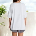 thumbnail image 5 of bbyeadc Women's Oversized T Shirts Short Sleeve Crewneck Color Basic Summer Casual Loose Tee Tops 2025 Fashion Trendy Clothes | White, 2XL, 5 of 5