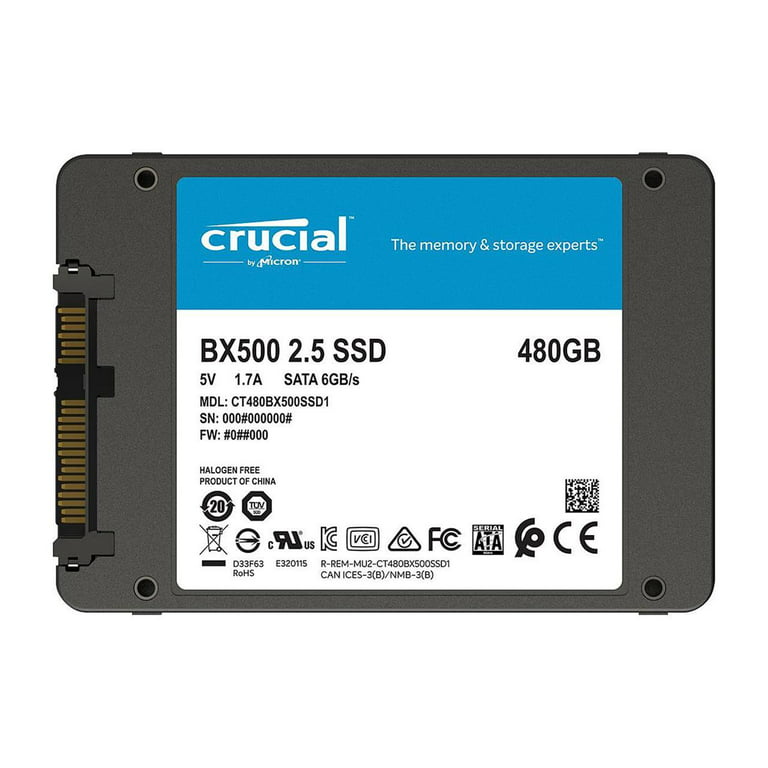 Crucial BX500 480GB 3D NAND SATA 2.5-Inch Internal SSD, up to 540