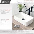 thumbnail image 3 of Stylish Vessel 19" White Porcelain Rectangular Bathroom Sink P-227H, 3 of 11