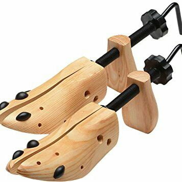 2-Way Wooden Shoe Stretcher by LifeShop | Extender & Widener with Bunion / Corn Plugs Stretching Two Ways Length Width Works for All Types of Shoes Including Leather Dress Shoes and (Best Way To Deodorize Sneakers)