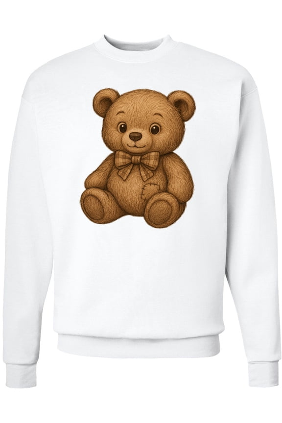 Adorable Teddy Bear Sketch Vintage Charm Adult Sweatshirt
