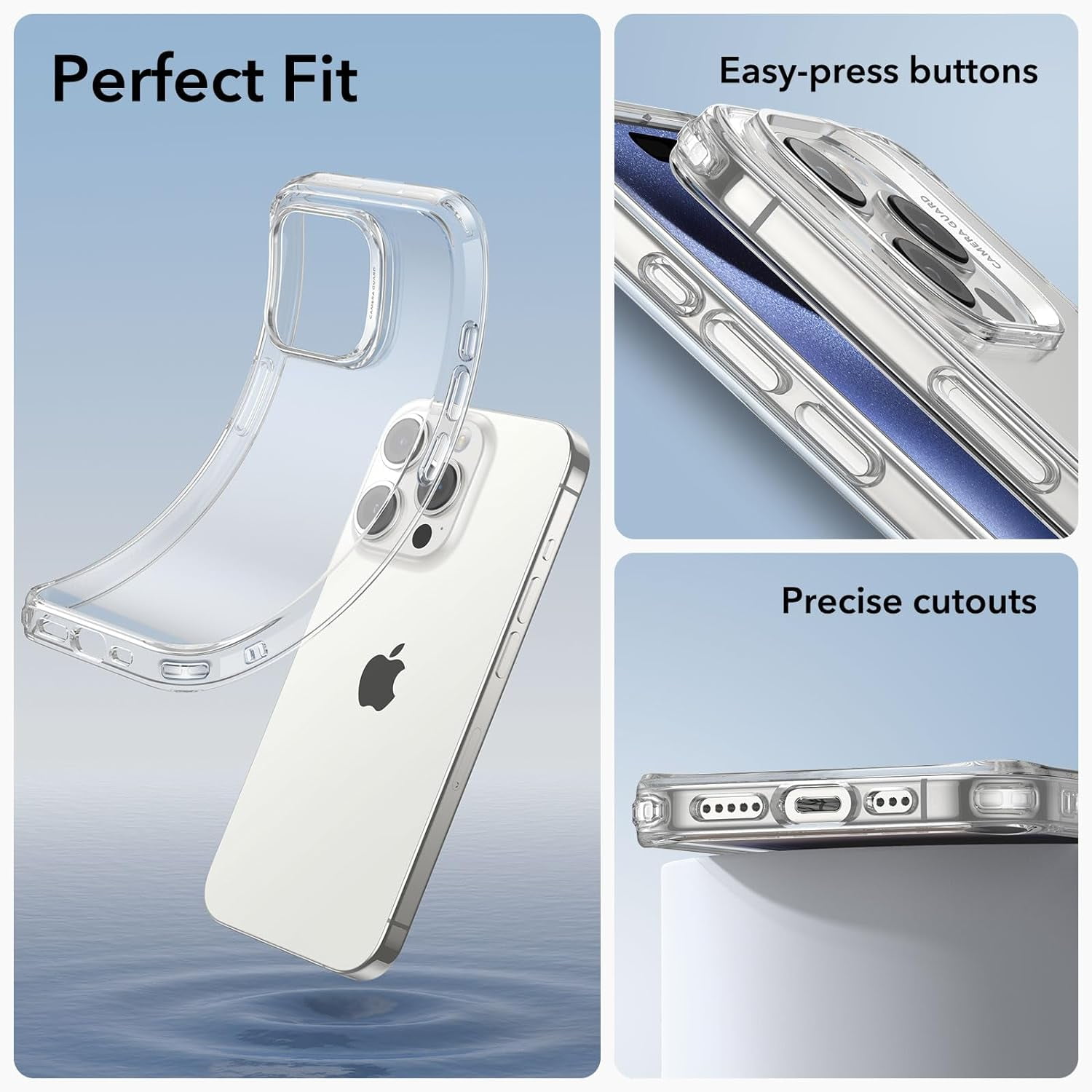CRKMGS-ESR Clear Case for iPhone 14 Case and iPhone 13 Case, Shockproof Thin Silicone Cover, Yellowing-Resistant Slim Transparent TPU Phone Case, Project Zero Series, Clear