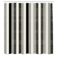 thumbnail image 3 of Ambesonne Retro Shower Curtain, Stripes Classic Pattern Print, 69"Wx84"L, Black Grey, 3 of 5
