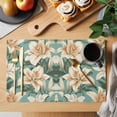thumbnail image 2 of Lily Flower Placemats Set of 4 Watercolor Vintage Style Spring Summer Place Mats Indoor Wipeable Table Mats Washable Cloth Dining Table Placemats for Kitchen Holiday Party Home Decor 13x19 Inch, 2 of 9