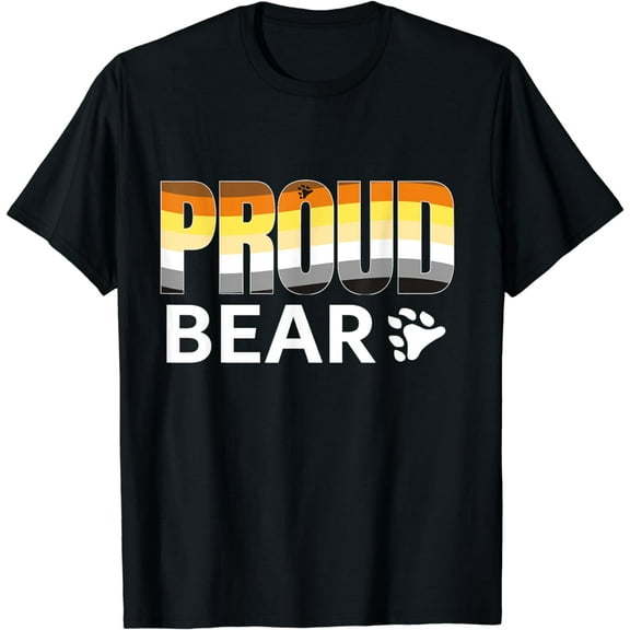 'Proud LGBT Bear' Shirt | Hairy Gay Men LGBT Bear Pride Flag T-Shirt