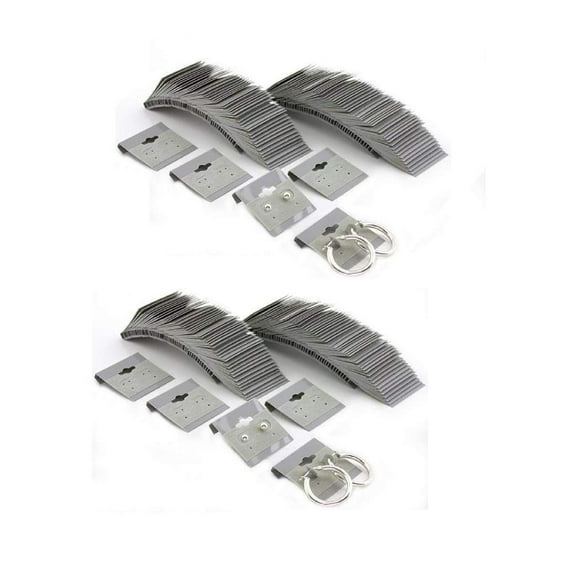 200Pc Gray Plain Hanging 1.5" x 1.5" Earring Card with Lip Jewelry Display Hang
