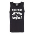 thumbnail image 2 of Fueled by Jesus and Coffee Funny Christian | Mens Inspirational/Christian Graphic Tank Top, Black, Small, 2 of 3