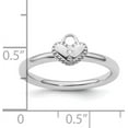 thumbnail image 5 of Sterling Silver Stackable Expressions Rhodium Heart Padlock Ring - Ring Size 5.0, 5 of 8