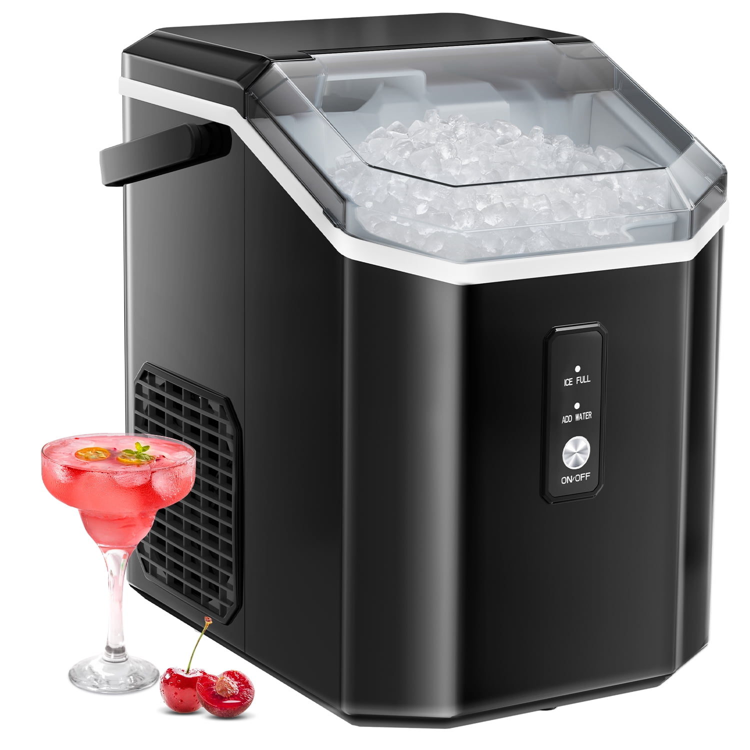 AGLUCKY Nugget Countertop Ice Maker with Soft Chewable Ice, 34Lbs/24H