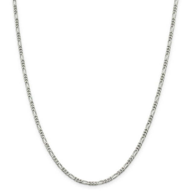 925 Sterling Silver 2.85mm Figaro Chain Anklet