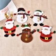 thumbnail image 4 of 6 Pieces Christmas Tableware Holder Silverware Holders Pockets Forks Bag Snowman Santa Claus Elk Decor for Xmas Dinner Table Decorations, 4 of 11
