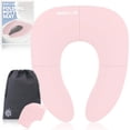 thumbnail image 1 of Asiento de inodoro Jool Baby plegable para viaje con bolsa, rosa, 1 of 6