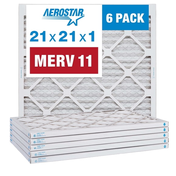 Filtro de aire Aerostar MERV 11 21 x 21 x 2 cm para horno AC, paquete de 6