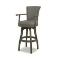 thumbnail image 4 of Williams 31In Swivel Bar Stool with Armrests,Heathered Grey Linen,Gray Linen Furniture Dining Seating for Dining, 4 of 12