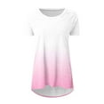 thumbnail image 4 of Xihbxyly Blouses for Women, Women's Oversized T Shirts Round Neck Leisure Short Sleeve Print Tops Summer Casual Loose Blouse T-Shirts, 4 of 5
