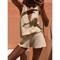 thumbnail image 6 of Women'S 2 Piece Outfits Deep V Neck Sleeveless Tank Tops and Shorts Summer Vacation Sets Rice L, 6 of 7