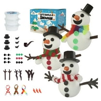 Diy Snowman Making Kit Christmas Crafts Dry Toy Gift Set For Big Kids Teens, 3 Clay Boxes & 38 Accessories To Build Snowmen, Let's Create Snowman Decorations Together
