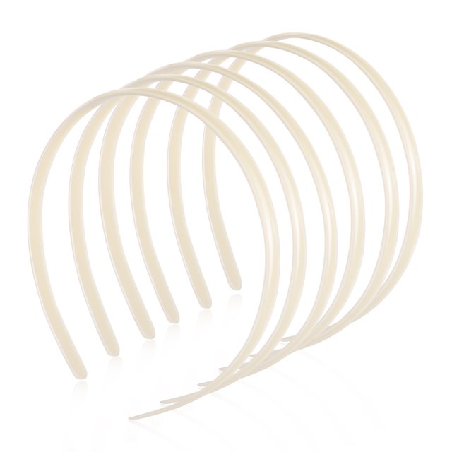 BRIGHTFUFU Frccolor 12pcs mujeres diademas de plástico lisas bandas de cabello de bricolaje accesorios para el cabello para el cabello (blanco)