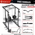 thumbnail image 3 of Mikolo Power Rack Cage, 1500LBS Weight Cage with 800LB Capacity Adjustable Weight Bench, Multi-Function Workout Rack Cage with Storage System, J-Hook, Band Peg, Battle Rope Ring Home Gym, 3 of 5