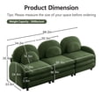 thumbnail image 5 of HUTWIFE 98.2" 3-Seater Teddy Velvet Couch, Green Modular Sofa with Curved Back & Lumbar Pillows, 5 of 9
