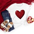 thumbnail image 4 of VKOYWKM Valentine's T-Shirts Women Cute Heart Print Short Sleeve Top Crew Neck Loose Fit Spring T Shirts Romantic Valentines Day Shirts, 4 of 6