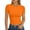 Orange, variant on OIOLOYJM Women's Crew Neck Short Sleeve T-Shirt Summer Basic Casual Slim Fitted Athletic Shirts Stretchy Soft Going Out Workout Gym Tops Blue S