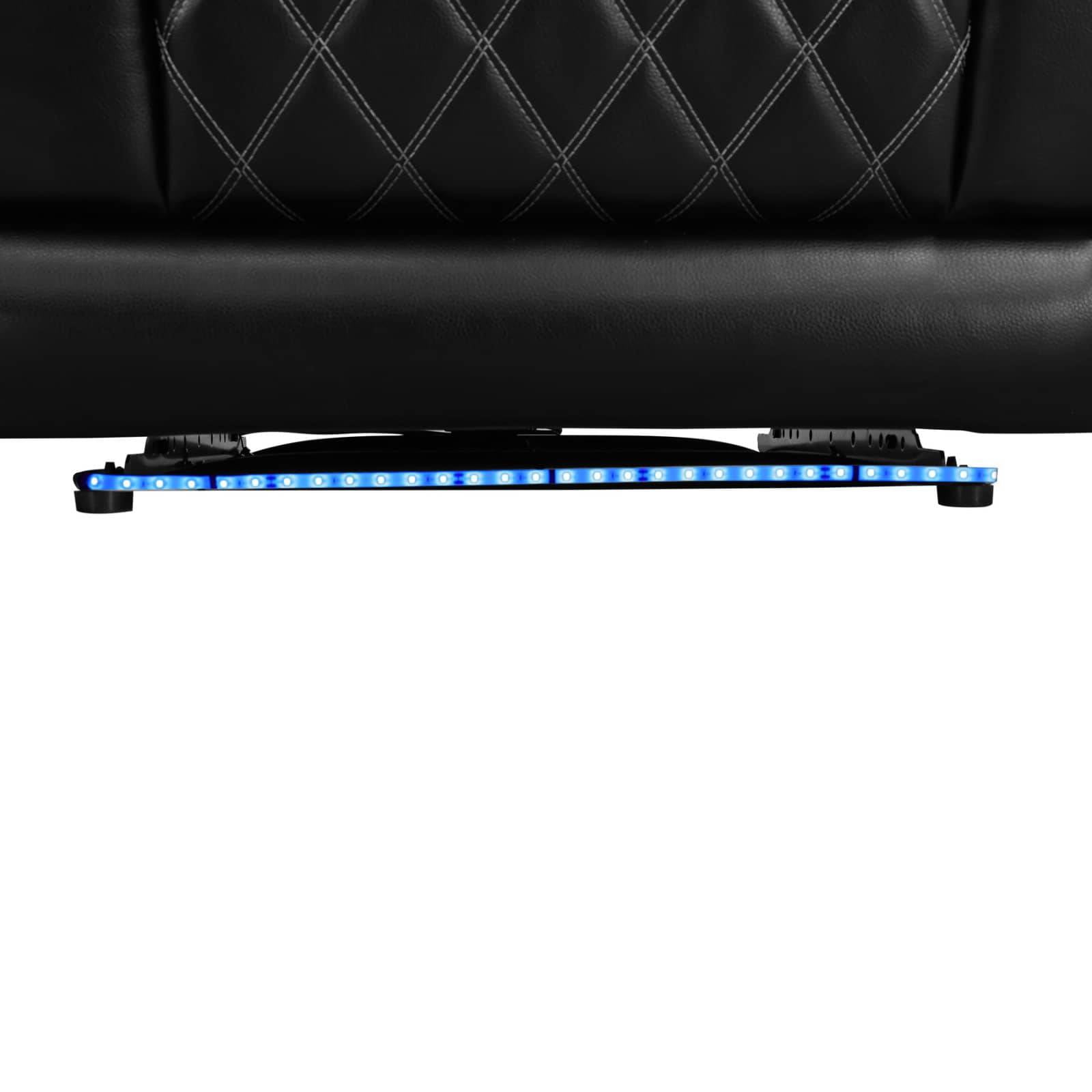 Electric Power Recliner Chair with Cup Holder, Adjustable Headrest Leather Recline Home Theater Seating with USB Port,Led, Black
