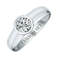 thumbnail image 3 of Bling Jewelry Womens Modern Simple 1CT Cubic Zirconia CZ Bezel Set Round Solitaire Engagement Ring .925 Sterling Silver, 3 of 6