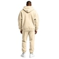 thumbnail image 4 of 2026 Men's Hoodie Sweatshirt Jogger Pants 2 Piece Set Winter Casual Fleece Hoodies and Sweatpants Outfits Jogging Suits Sets Beige 3XL, 4 of 6