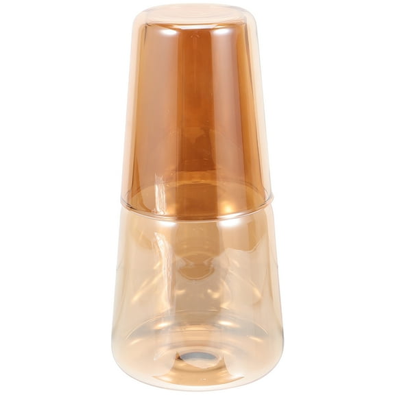 Youliang Glass Pitcher & Cup Set 800ML Crystal Bedside Carafes Bedroom Chocolate