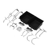 Triton Products® 18 Piece Steel DuraHook & Polypropylene Bin Assortment for DuraBoard or 1/8" and 1/4" Pegboard