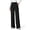 Black, variant on Women's Wide Leg Pants Waffle Knit Stretchy Dress Pants Baggy High Waisted Trousers