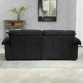 thumbnail image 2 of 84" Chenille Loveseat Sofa Upholstered Deep Seat Sofa Couch with 2 Throw Pillows for Living Room Apartment Office,Black, 2 of 7
