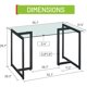 thumbnail image 2 of 47" Modern Rectangular Dining Table with Spacious Tempered Glass Tabletop & Black Legs Elegant for Home Kitchen Restaurant My Lux Decor Round, 2 of 6