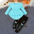 thumbnail image 2 of zbxnLI Kids Toddler Girls Clothes Fall Outfits Ruffle Long Sleeve Shirts Tops Butterfly Pants Fall Winter Sets, 2 of 8