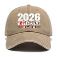 thumbnail image 3 of Unisex Visor Hat CQXIDFH 2026 Country Sport Baseball Cap, USA CAN Soccer Running Hat, Breathable Unisex Casual Headwear, Hijab Cap (Khaki, One Size), 3 of 5