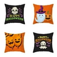 thumbnail image 1 of Halloween Decorative Pumpkin Pillow Covers Cotton Linen Wearing Witch Hat, 1 of 7