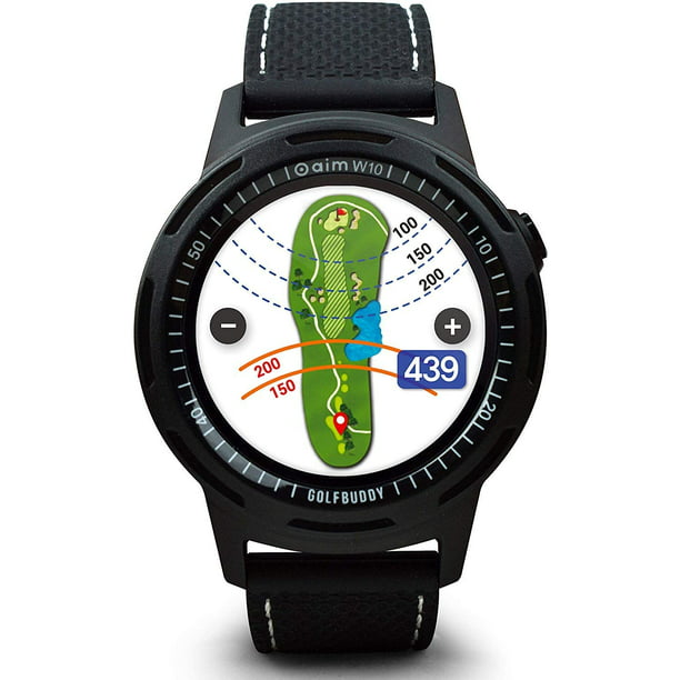 GolfBuddy Aim W10 GPS Watch aim W10 Golf GPS Watch, Black, Medium