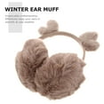 thumbnail image 4 of IBASETOY Fuzzy Ear Muffs Girls Ear Warmers Winter Accessory Khaki 1Pack, 4 of 5