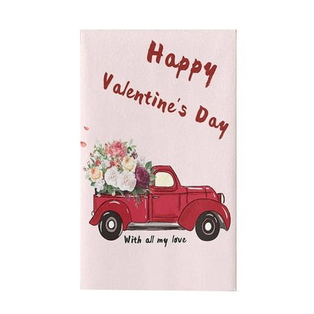 

VEAREAR Dish Towel Soft Washable Strong Absorption Exquisite Valentine s Day Heart Print Dish Hand Towel Kitchen Accessories