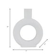 thumbnail image 3 of Modern Stoneware Ceramic Vase - Minimalist Decorative Accent for Home, Office, Bedroom & Living Room - Contemporary Round Hollow Design - 9" White, 3 of 10