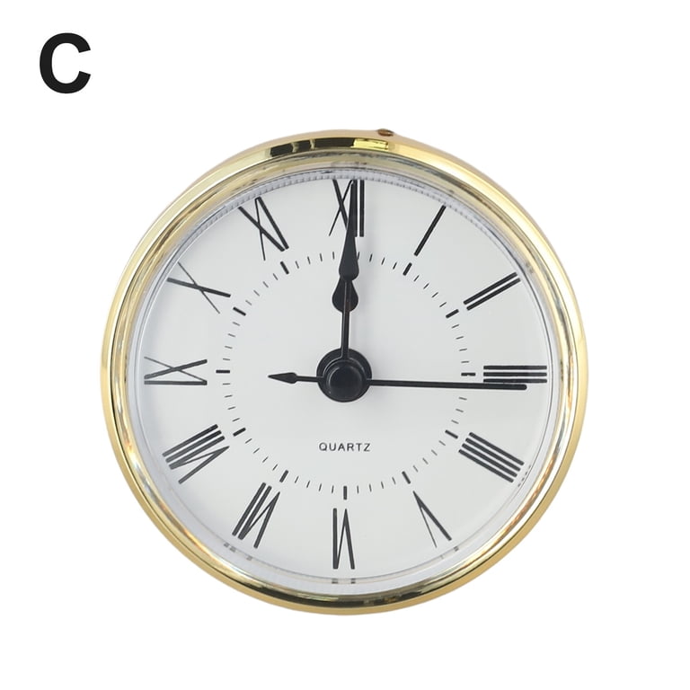 Mini Quartz Clock Insert Tiny Round Clock Insert – Silver Dial, Roman ...