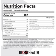 10X Plant Based Protein Powder, 20g Protein, Chocolate, 2 lbs, 30 Servings, Dairy-Free, Gluten-Free
