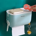 thumbnail image 1 of Caja de pañuelos higiénicos sin perforaciones Caja de pañuelos Caja de papel higiénico con ventosa para montaje en pared Estante de almacenamiento para inodoro, 1 of 3