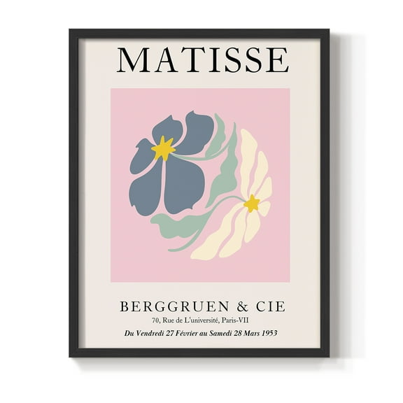 Matisse CDXCVI in Black Solid Wood Framed Print No Nail Hanging