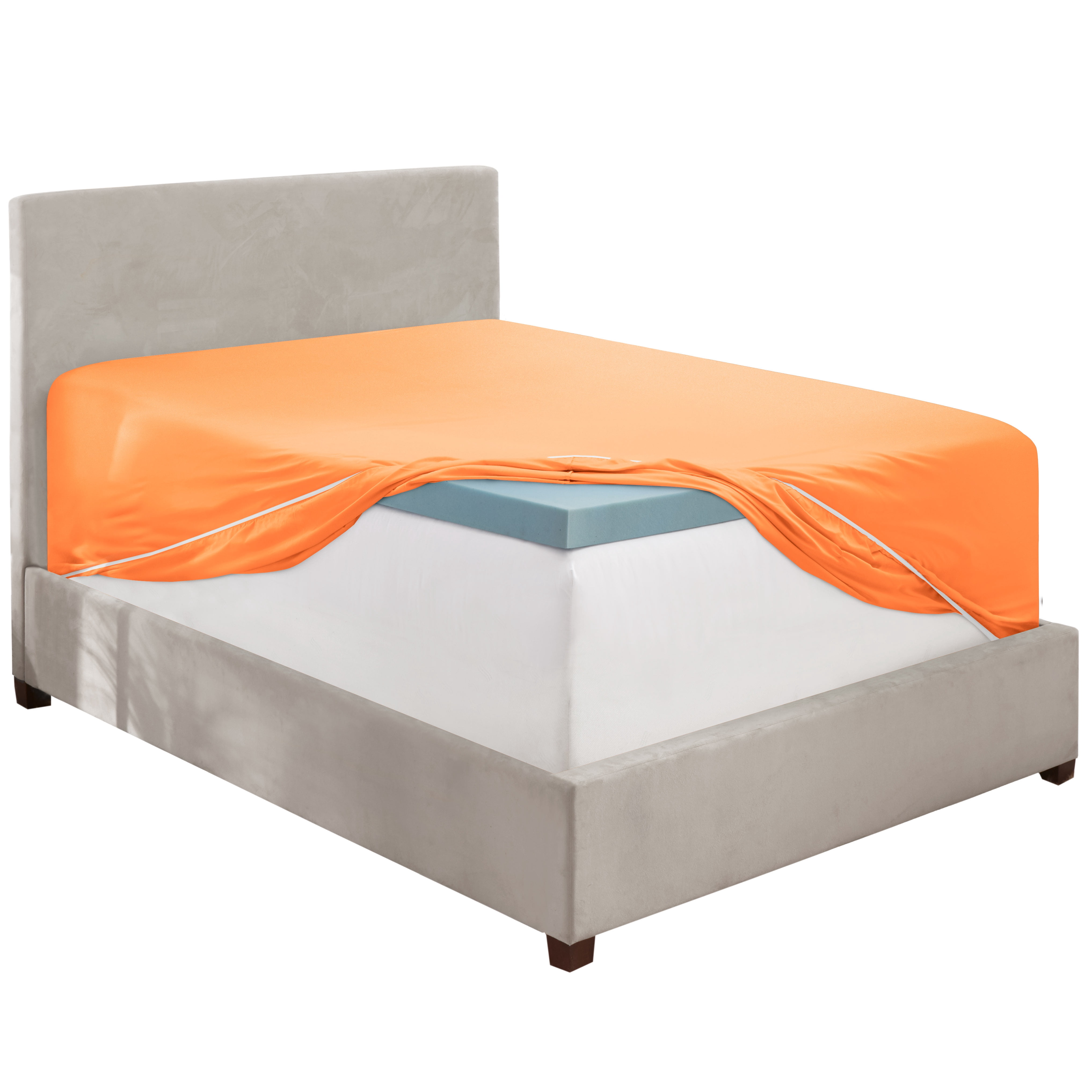 Clara Clark, Deep Pocket Sheets, Soft Microfiber, 18 Inch - 21 Inch Extra Deep Pocket, Orange